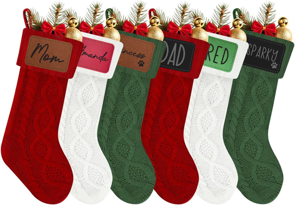 Christmas Stocking with Customer Leatherette Patch